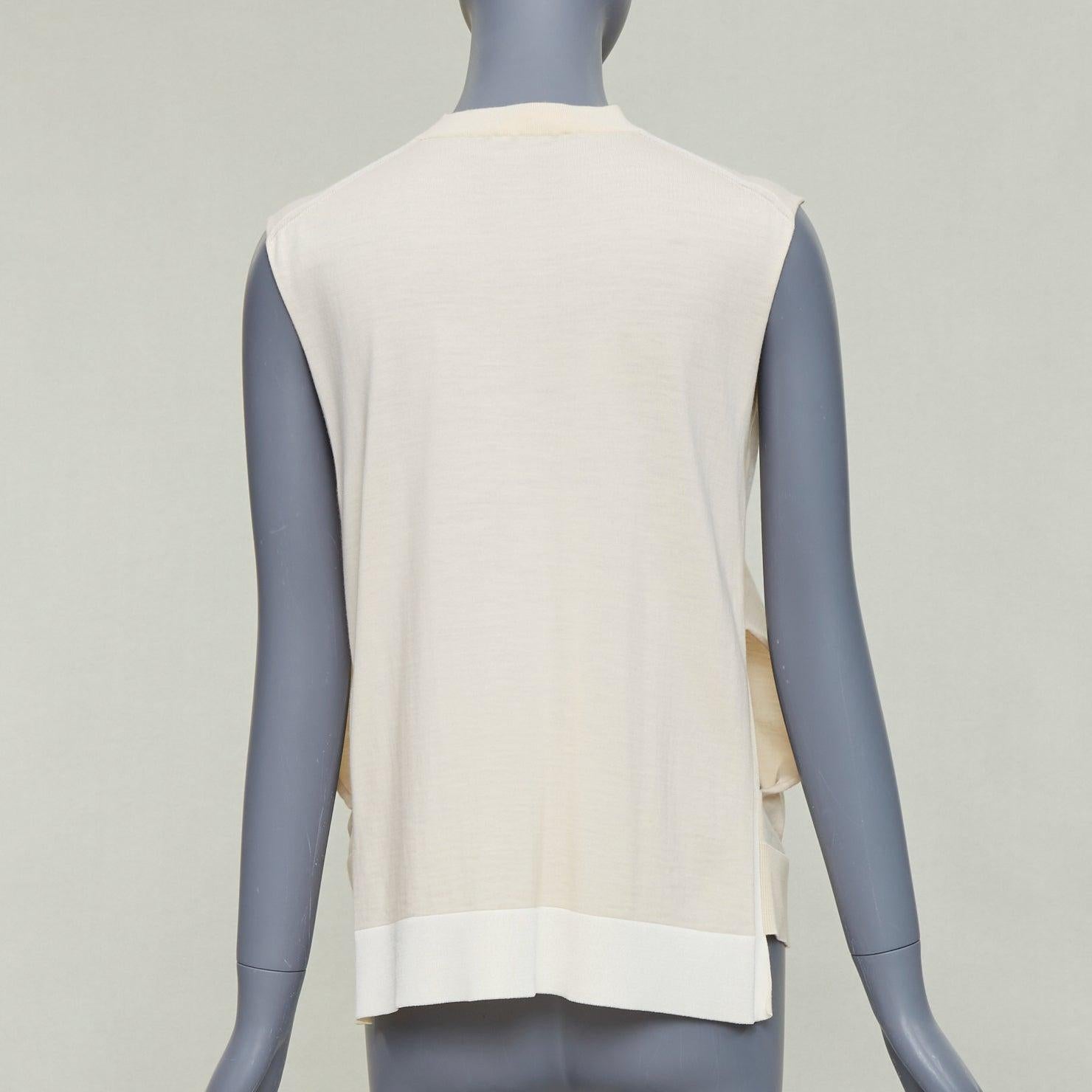 OLD CELINE Phoebe Philo Beige Wolle Kaschmir Mischung Split Saum Pullover Weste S im Angebot 1