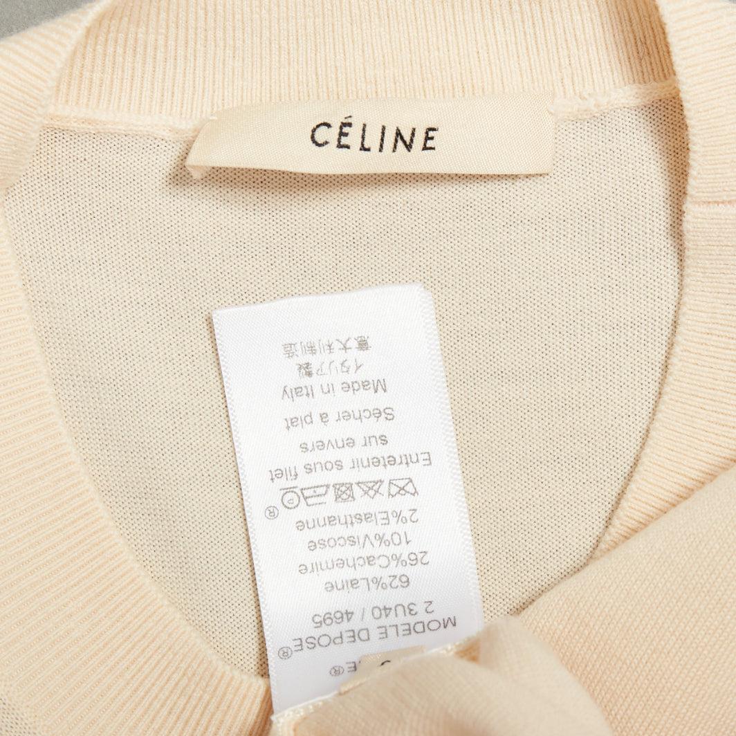 OLD CELINE Phoebe Philo Beige Wolle Kaschmir Mischung Split Saum Pullover Weste S im Angebot 4