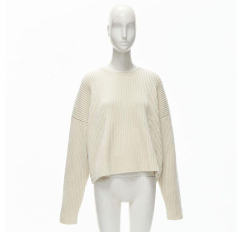 OLD CELINE Phoebe Philo beige wool cashmere twist neck open back sweater S 6