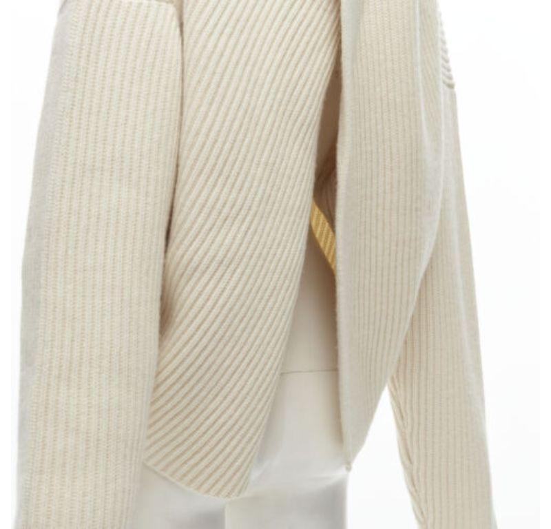OLD CELINE Phoebe Philo beige wool cashmere twist neck open back sweater S 2