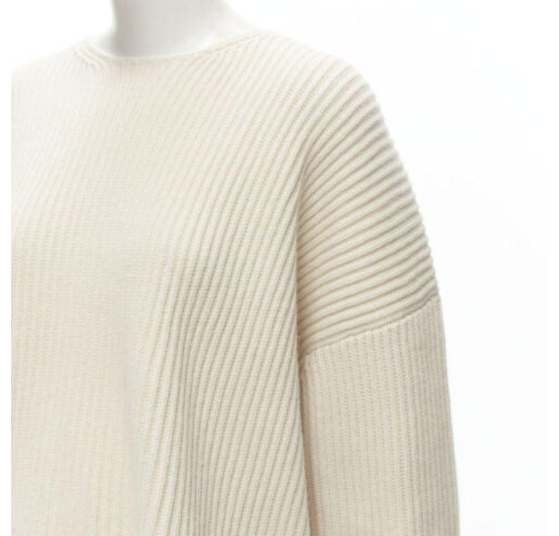 OLD CELINE Phoebe Philo beige wool cashmere twist neck open back sweater S 3