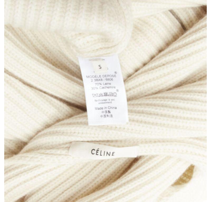 OLD CELINE Phoebe Philo beige wool cashmere twist neck open back sweater S 5