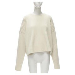 OLD CELINE Phoebe Philo beige wool cashmere twist neck open back sweater S