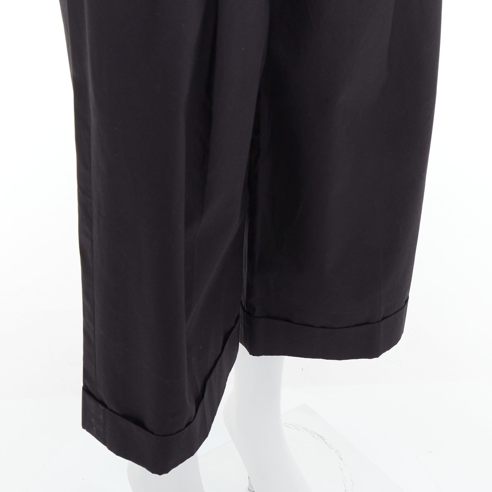 OLD CELINE Phoebe Philo black cotton high waisted wide pants FR34 XS For Sale 2