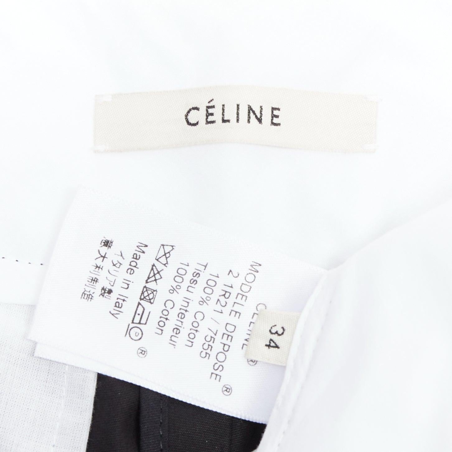 OLD CELINE Phoebe Philo black cotton high waisted wide pants FR34 XS For Sale 3