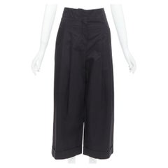 OLD CELINE Phoebe Philo black cotton high waisted wide pants FR34 XS