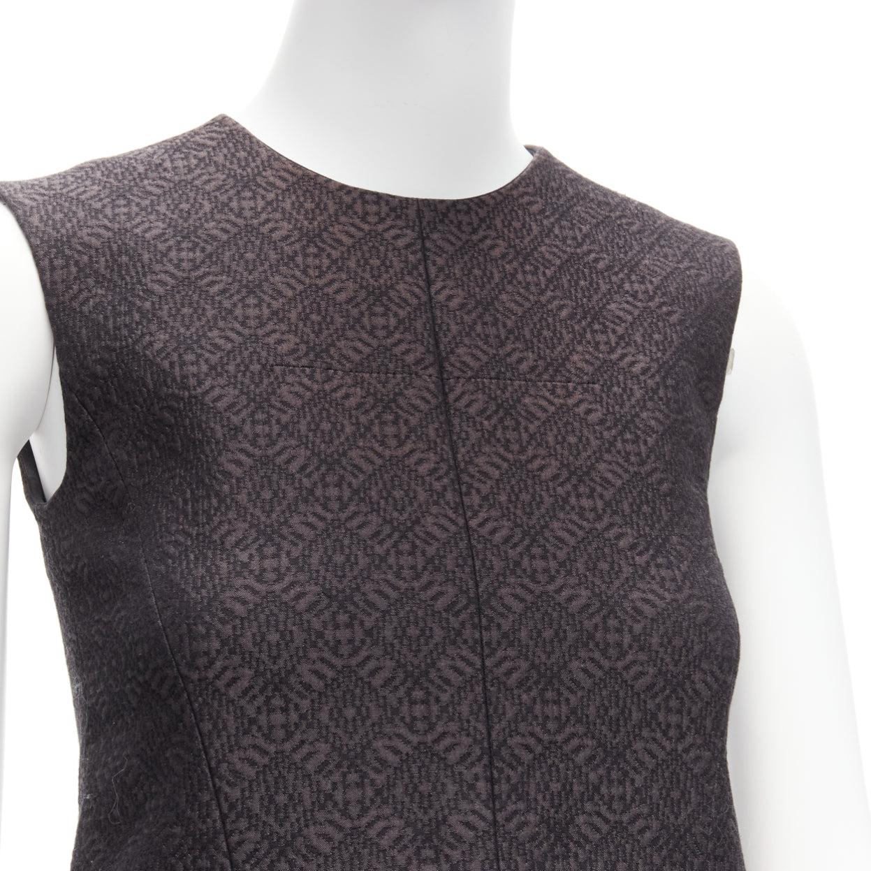 OLD Celine Phoebe Philo - Top péplum en jacquard de coton noir FR34 XS en vente 2