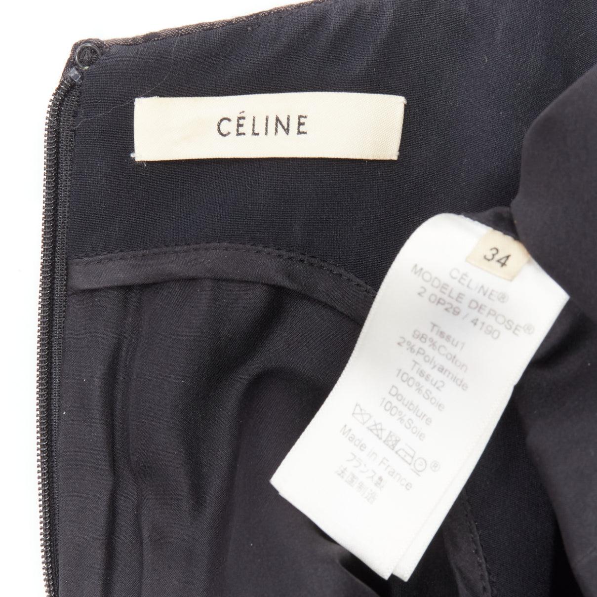 OLD Celine Phoebe Philo - Top péplum en jacquard de coton noir FR34 XS en vente 3