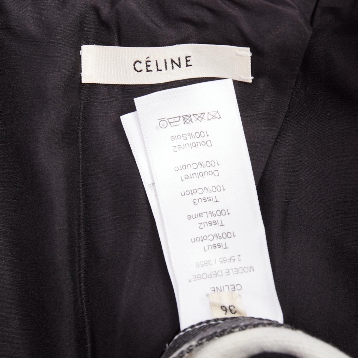 OLD CELINE Phoebe Philo black cream animal print cotton blazer jacket FR36 S For Sale 4