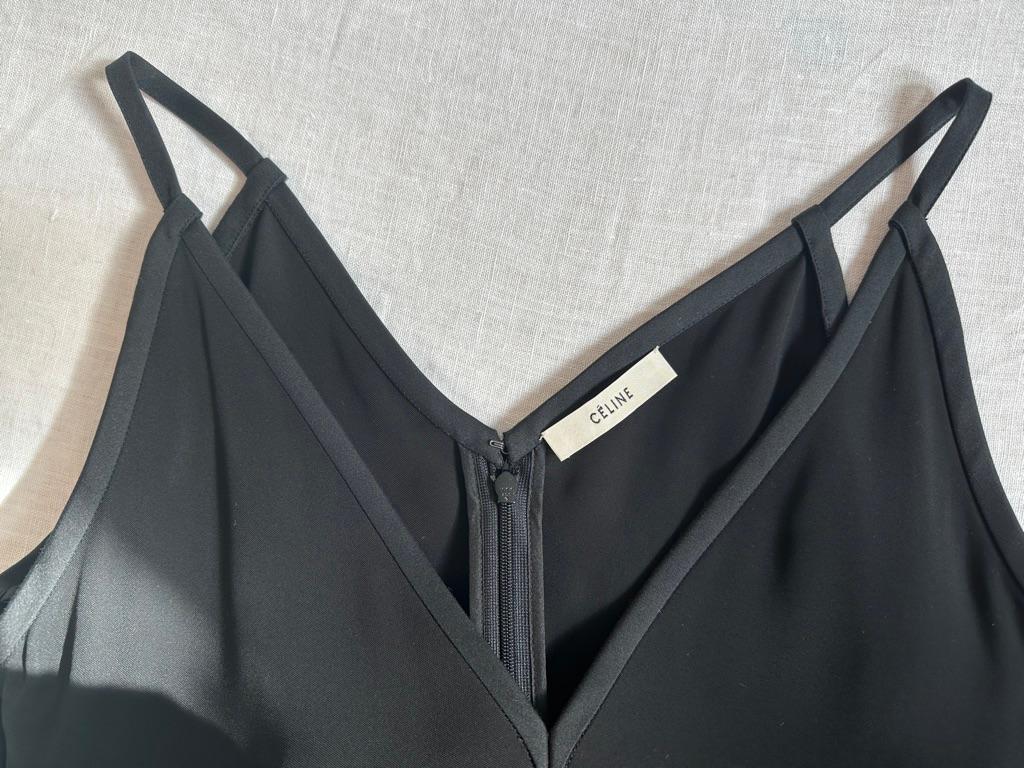 OLD CÉLINE Phoebe Philo Black Flared Leg Culotte Jumpsuit 4