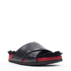 OLD CELINE PHOEBE PHILO console croisée avec doublure de fourrure rouge EU38