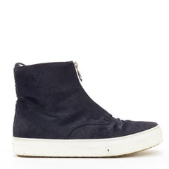 OLD CELINE Phoebe Philo black horse hair O-ring zipper high top sneaker EU38