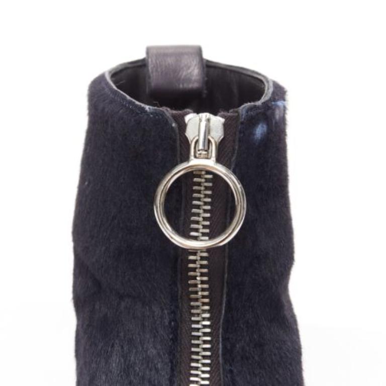 OLD CELINE Phoebe Philo black horse hair O-ring zipper high top sneaker EU38 For Sale 3