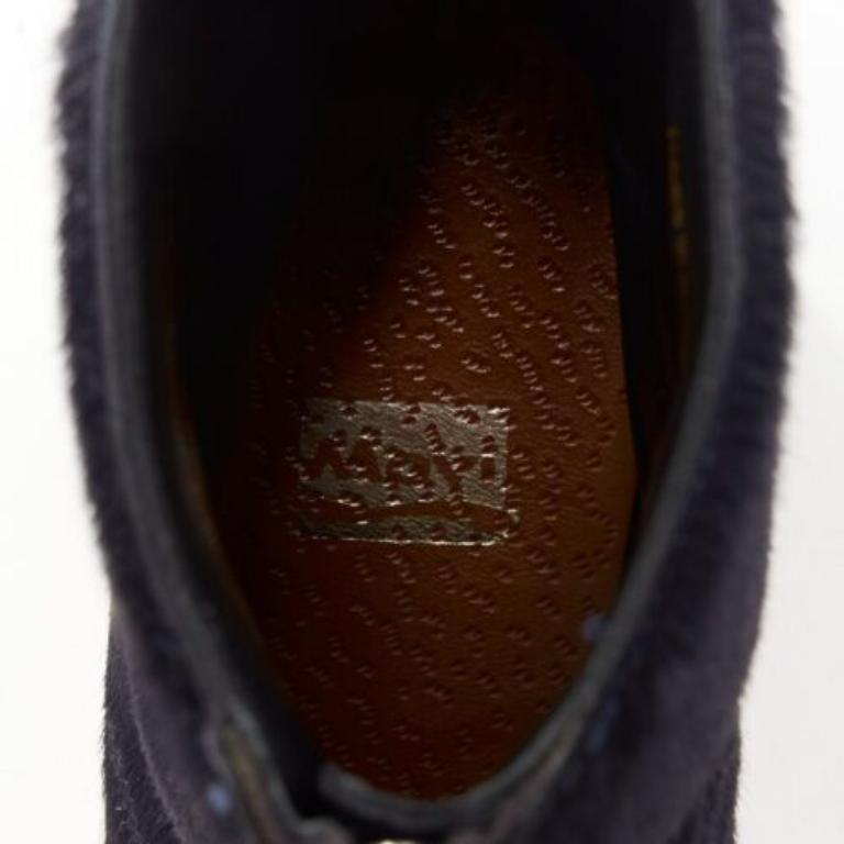 OLD CELINE Phoebe Philo black horse hair O-ring zipper high top sneaker EU38 For Sale 4