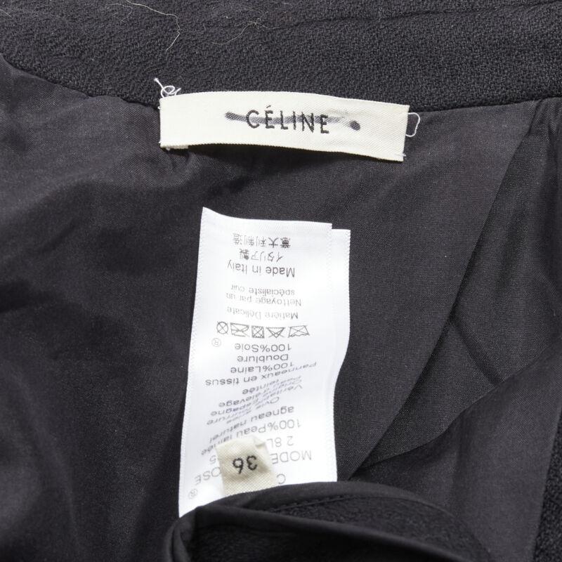 OLD CELINE Phoebe Philo black lambskin shearling wool layered coat FR34 XS For Sale 5