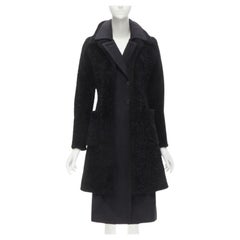 OLD CELINE Phoebe Philo abrigo a capas de lana de borreguillo negro FR34 XS