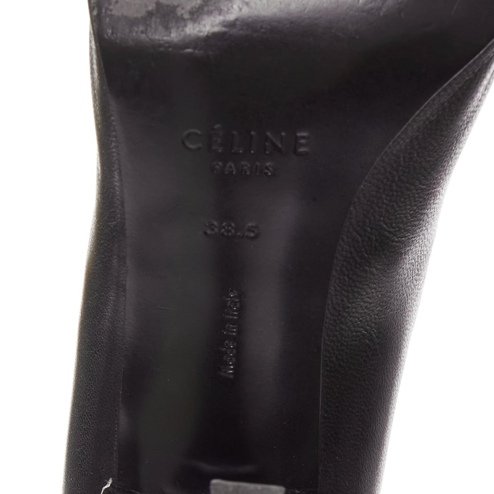OLD CELINE Phoebe Philo black leather ankle bootie heels EU38.5 For Sale 4