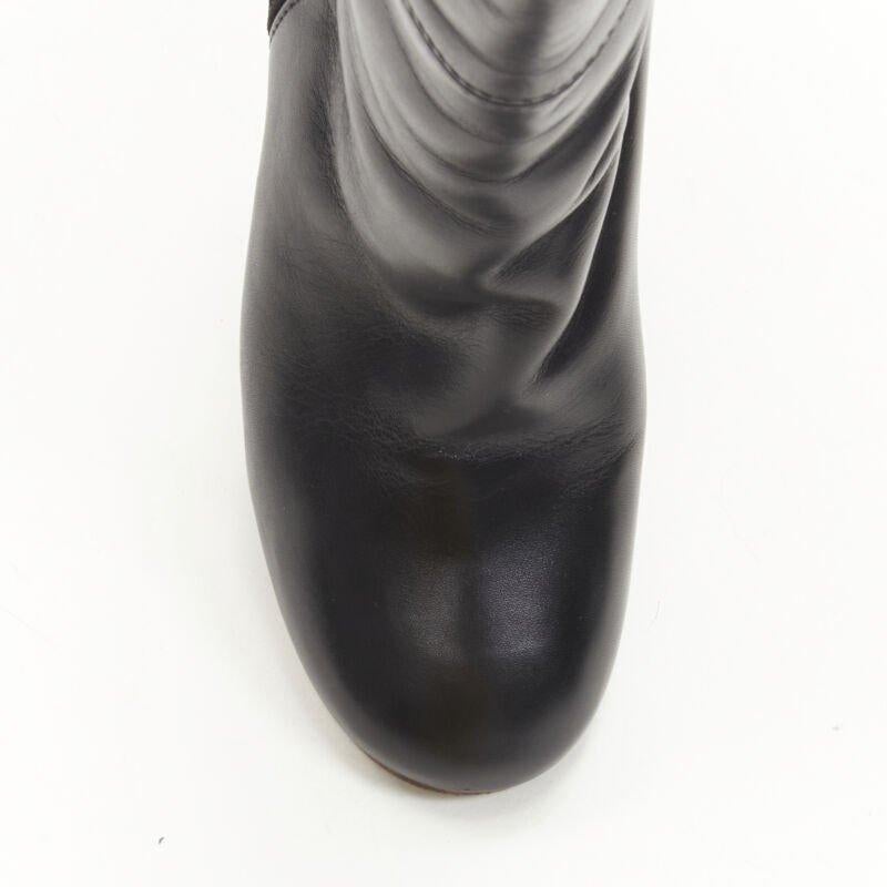 OLD CELINE Phoebe Philo black leather suede 50/50 platform wedge boot EU38 1