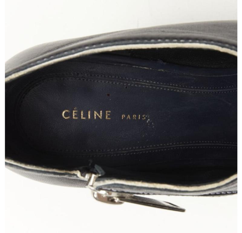 OLD CELINE Phoebe Philo Schwarzer Lederstiefel mit silbernem Reißverschluss und Kegelabsatz EU36,5 im Angebot 5