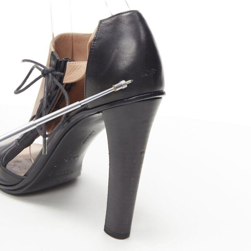 OLD CELINE Phoebe Philo - Bottines ouvertes à bout ouvert en dentelle et cuir noir nu EU40.5 en vente 5