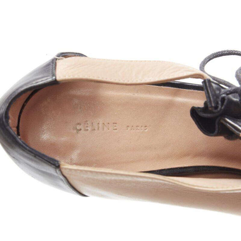 OLD CELINE Phoebe Philo - Bottines ouvertes à bout ouvert en dentelle et cuir noir nu EU40.5 en vente 6