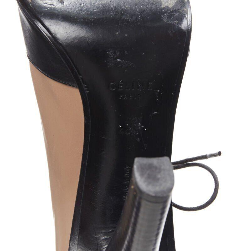 OLD CELINE Phoebe Philo black nude leather lace open side peep toe bootie EU40.5 For Sale 7