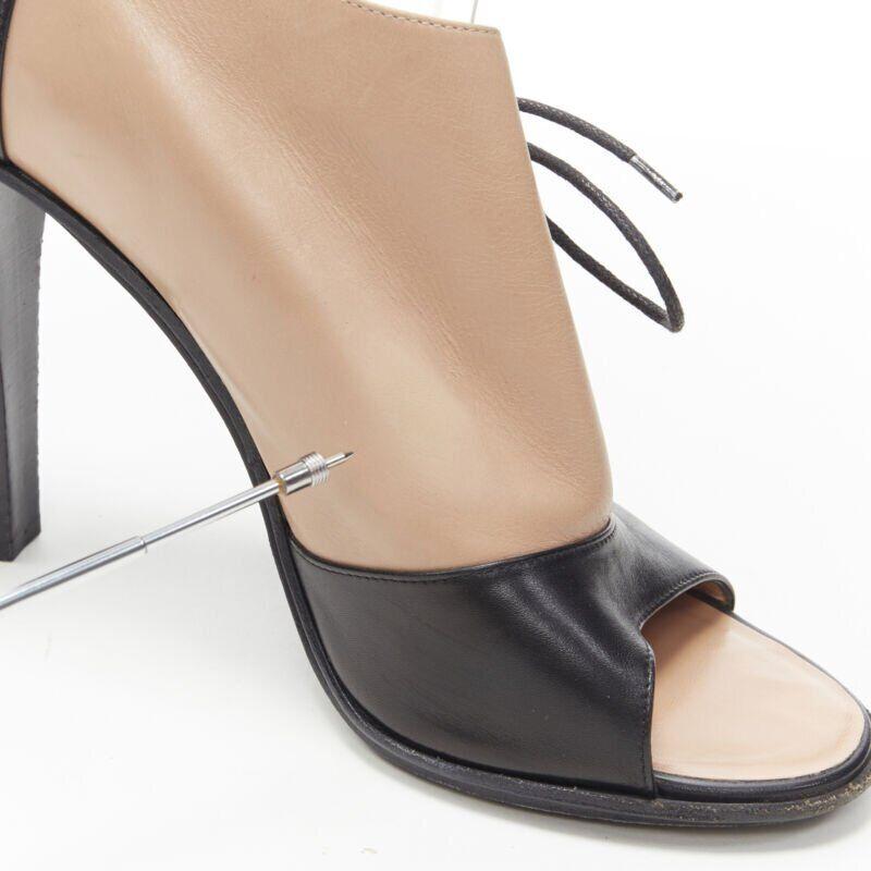 OLD CELINE Phoebe Philo - Bottines ouvertes à bout ouvert en dentelle et cuir noir nu EU40.5 en vente 4