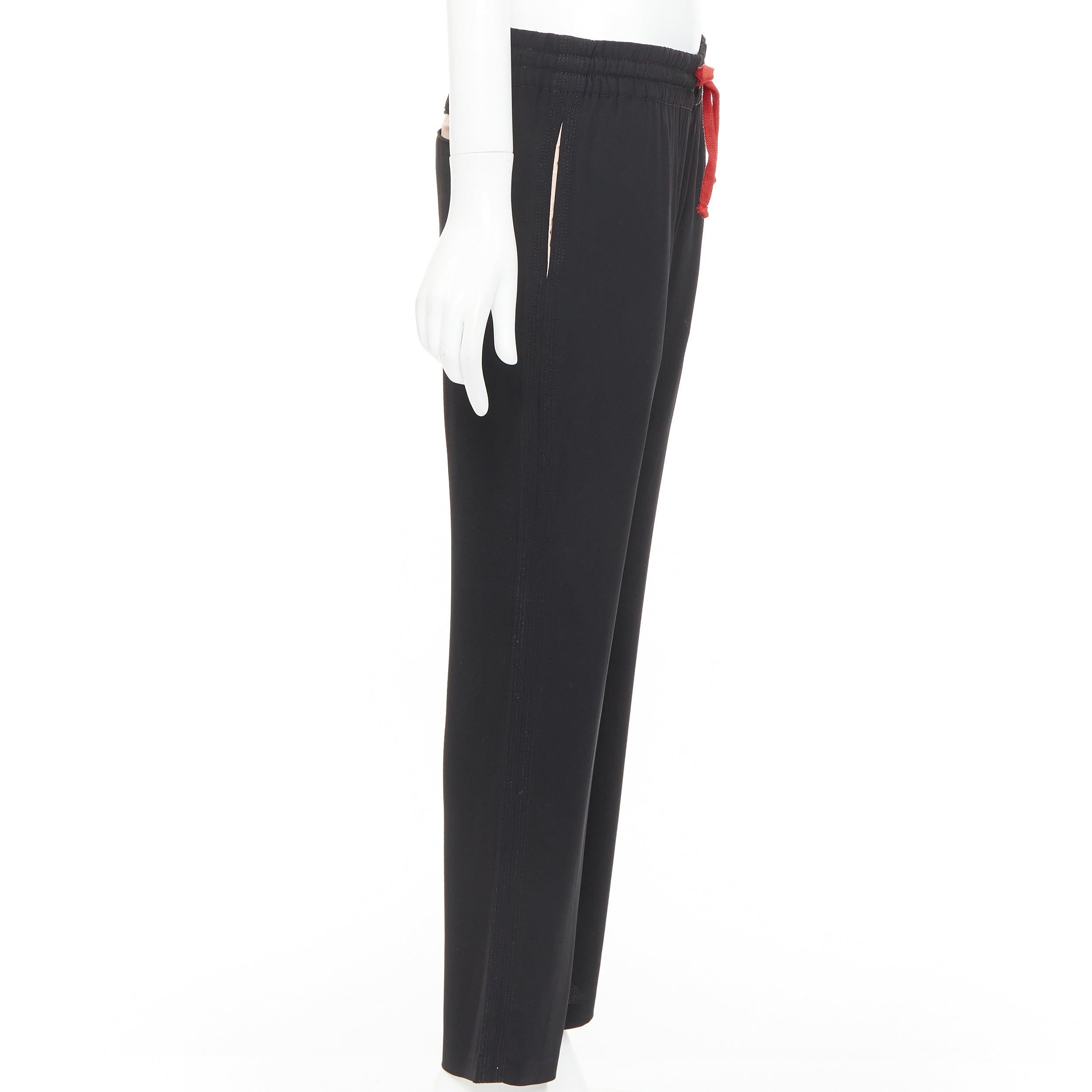 OLD Celine Phoebe Philo noir rouge cordon de serrage pantalon cropped nude facing FR36 S Excellent état - En vente à Hong Kong, NT