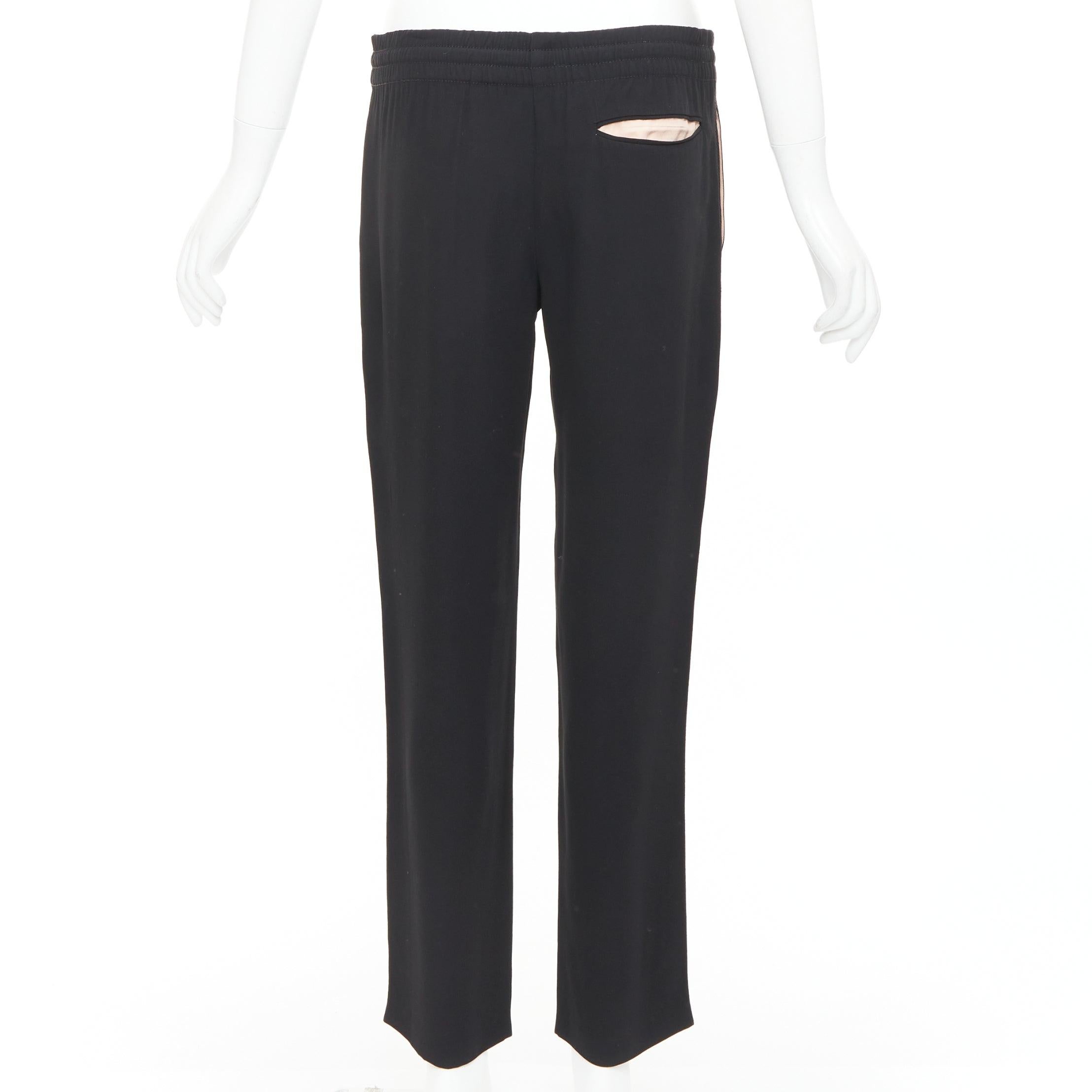 OLD Celine Phoebe Philo noir rouge cordon de serrage pantalon cropped nude facing FR36 S Pour femmes en vente