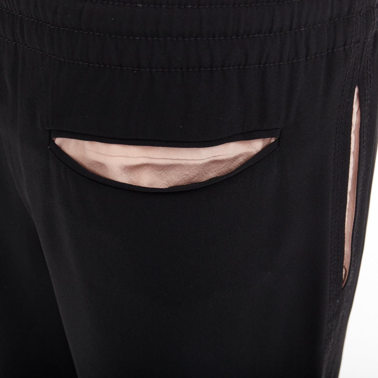 OLD Celine Phoebe Philo noir rouge cordon de serrage pantalon cropped nude facing FR36 S en vente 2