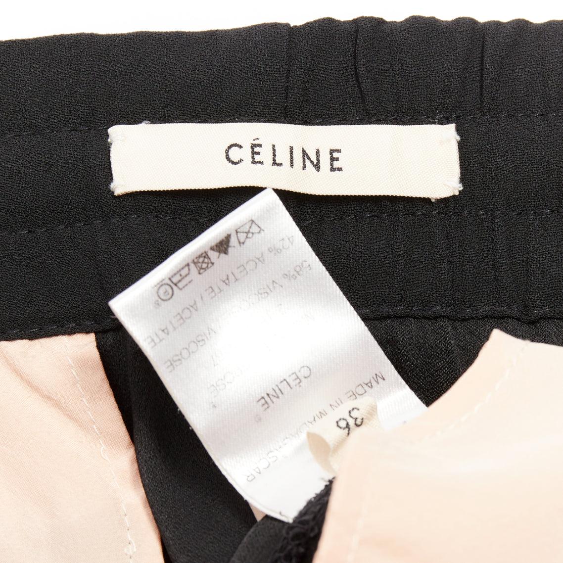 OLD Celine Phoebe Philo noir rouge cordon de serrage pantalon cropped nude facing FR36 S en vente 3