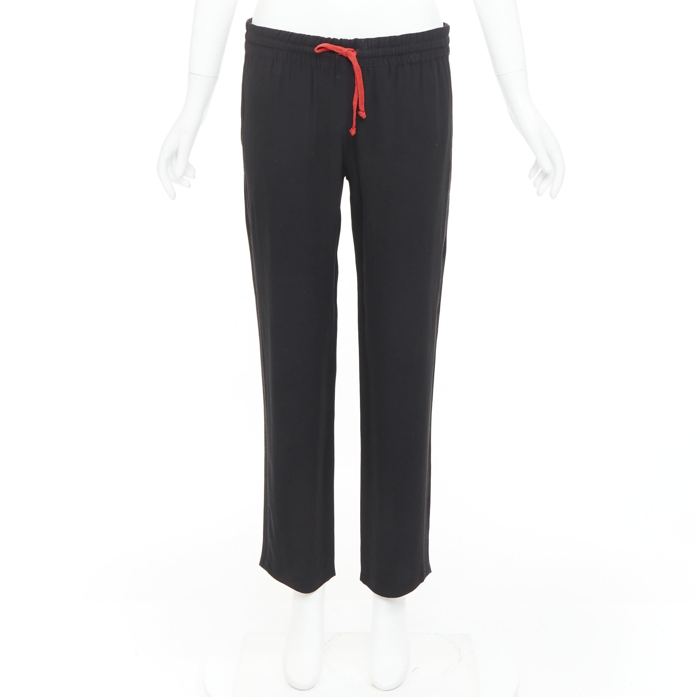 OLD Celine Phoebe Philo noir rouge cordon de serrage pantalon cropped nude facing FR36 S en vente 4