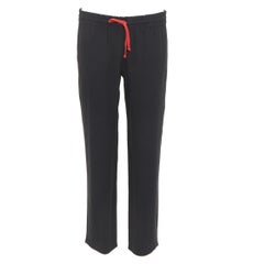 OLD CELINE Phoebe Philo black red drawstring nude facing cropped trousers FR36 S
