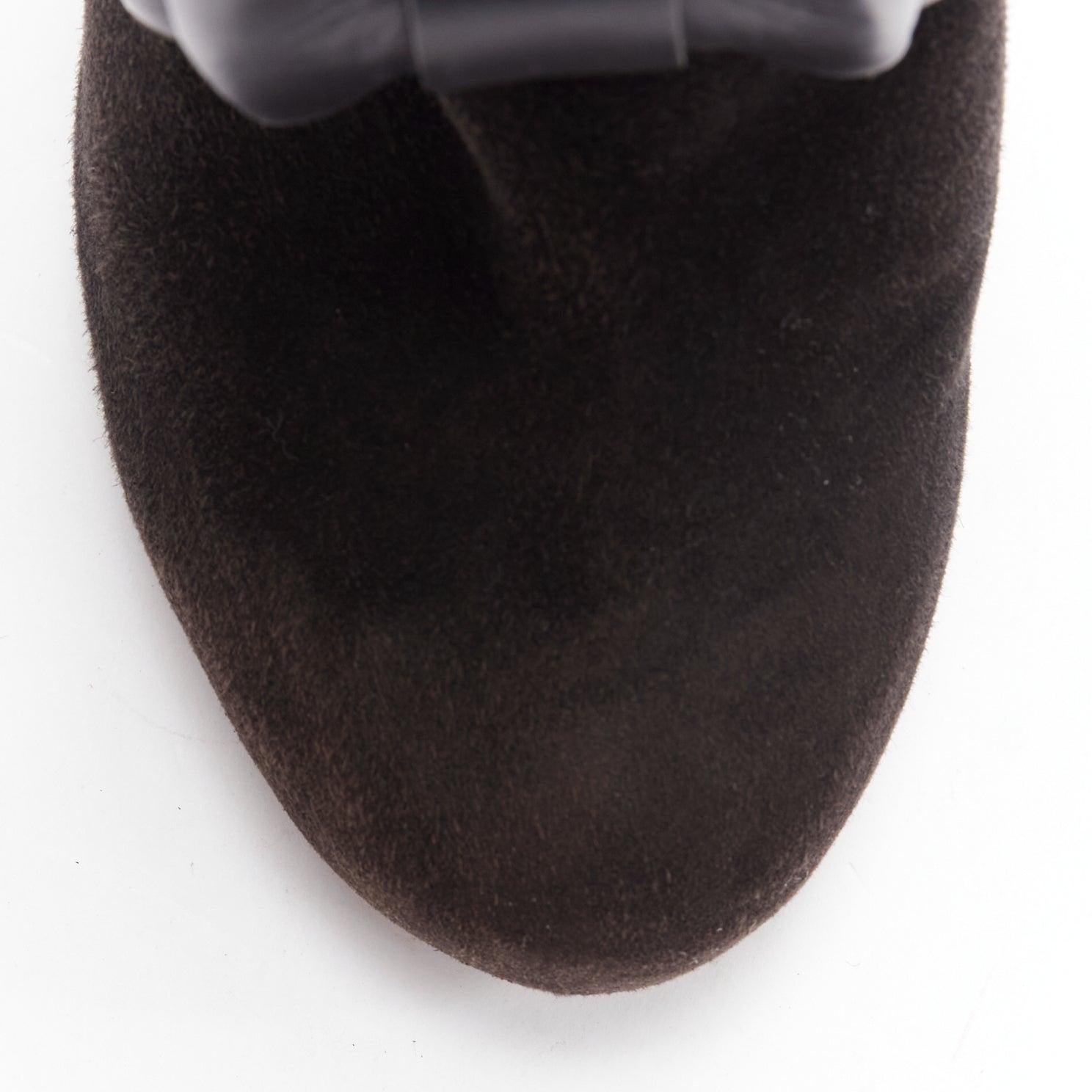 OLD CELINE Phoebe Philo black suede bow high heel mules EU36.5 For Sale 1