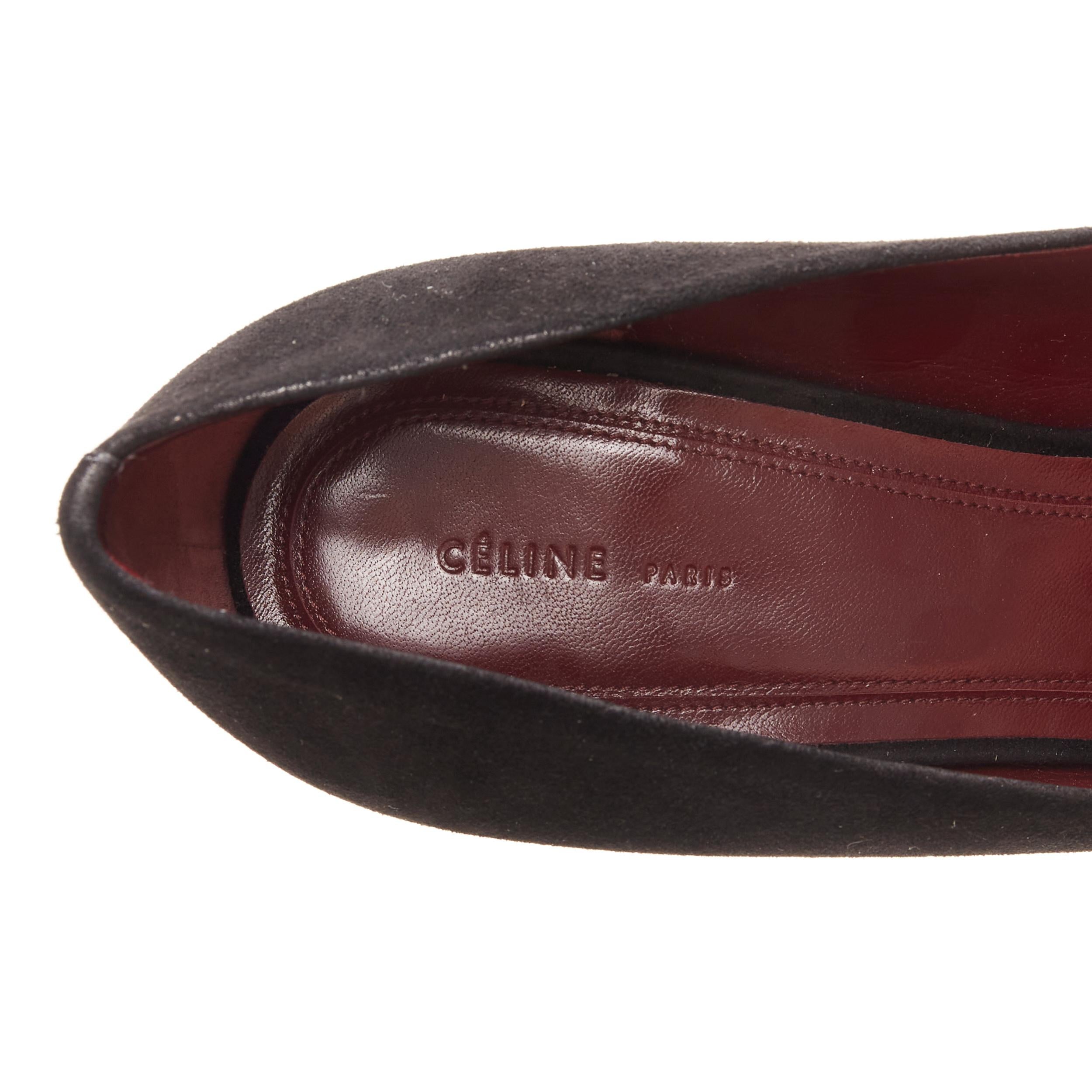OLD CELINE PHOEBE PHILO black suede leather point tie pigalle stiletto pump EU38 For Sale 3