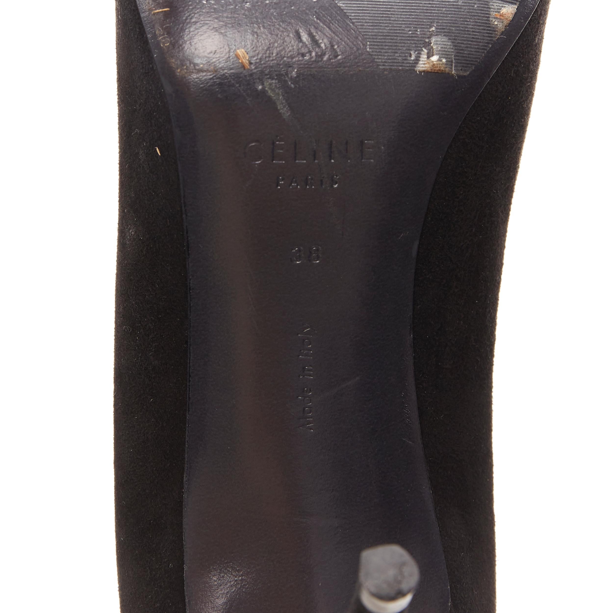 OLD CELINE PHOEBE PHILO black suede leather point tie pigalle stiletto pump EU38 For Sale 4
