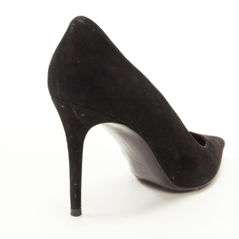 OLD CELINE Phoebe Philo black suede leather point tie pigalle stiletto pump EU38 For Sale 4