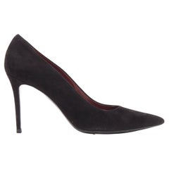 OLD CELINE PHOEBE PHILO black suede leather point tie pigalle stiletto pump EU38