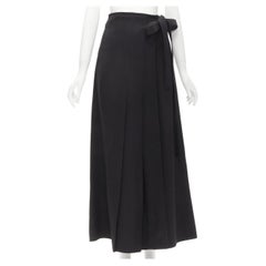 VECCHIA Celine Phoebe Philo - Gonna a portafoglio con orlo plissettato in seta nera FR36 S
