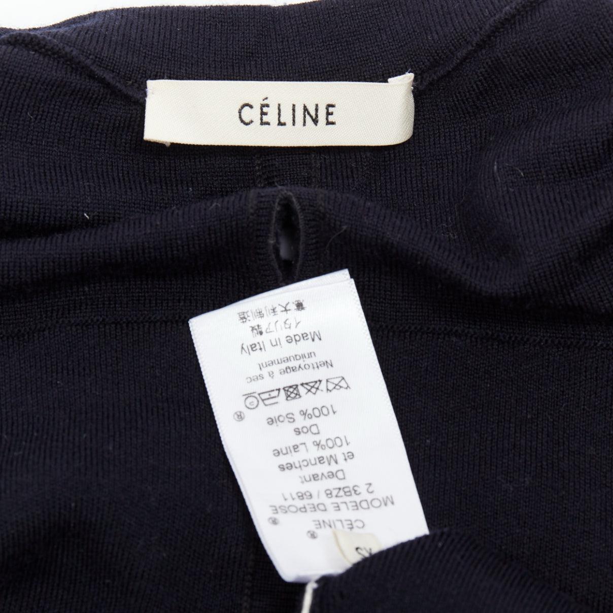 OLD CELINE Phoebe Philo black wool cream silk panelled button detail sweater XS For Sale 5