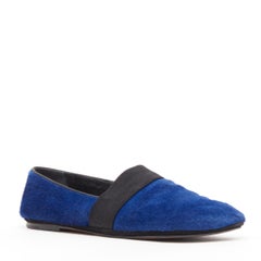 OLD CELINE PHOEBE PHILO blue pony hair grosgrain ribbon slip on flats EU37.5