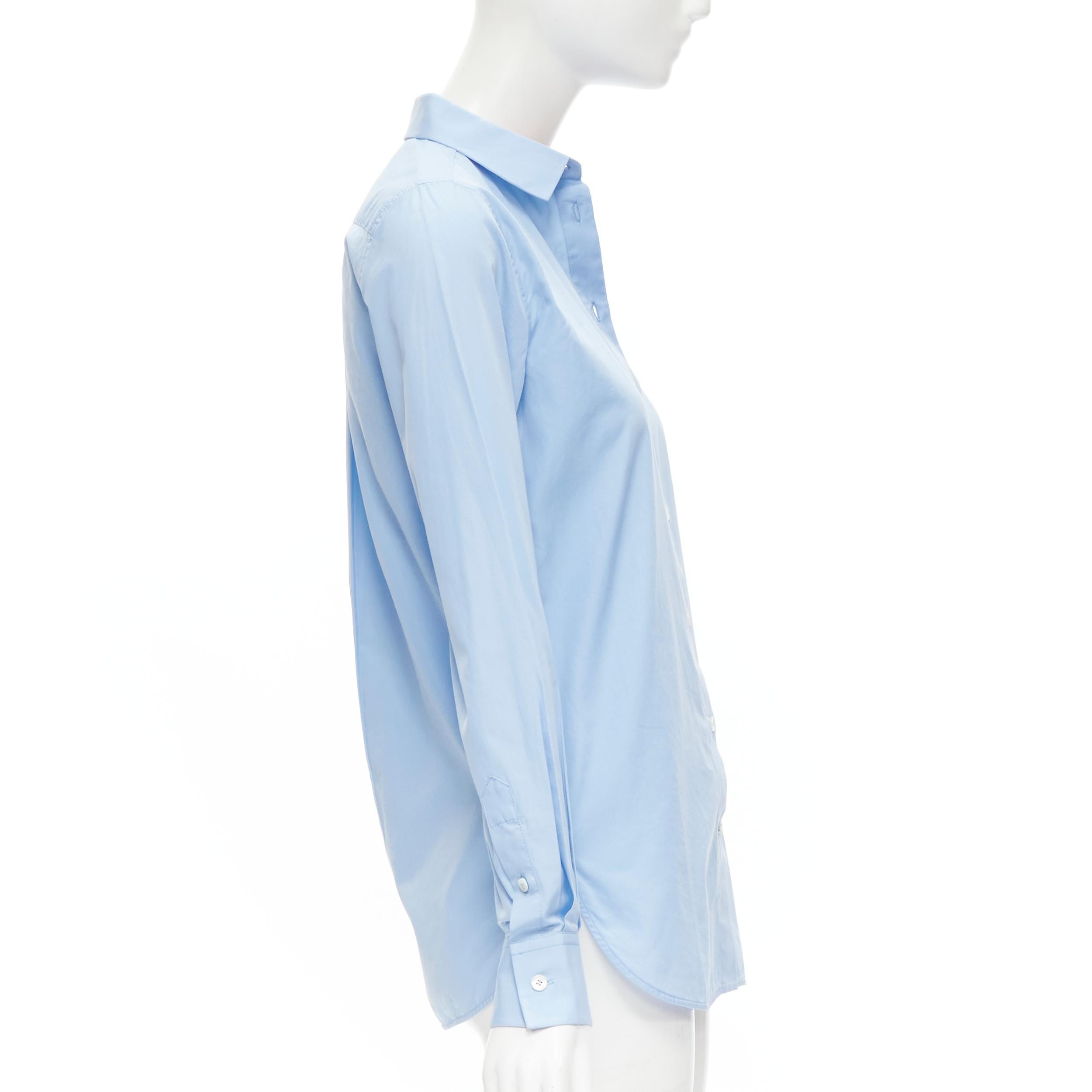 Blue OLD CELINE Phoebe Philo blue red lined collar slim fit shirt FR36 XS