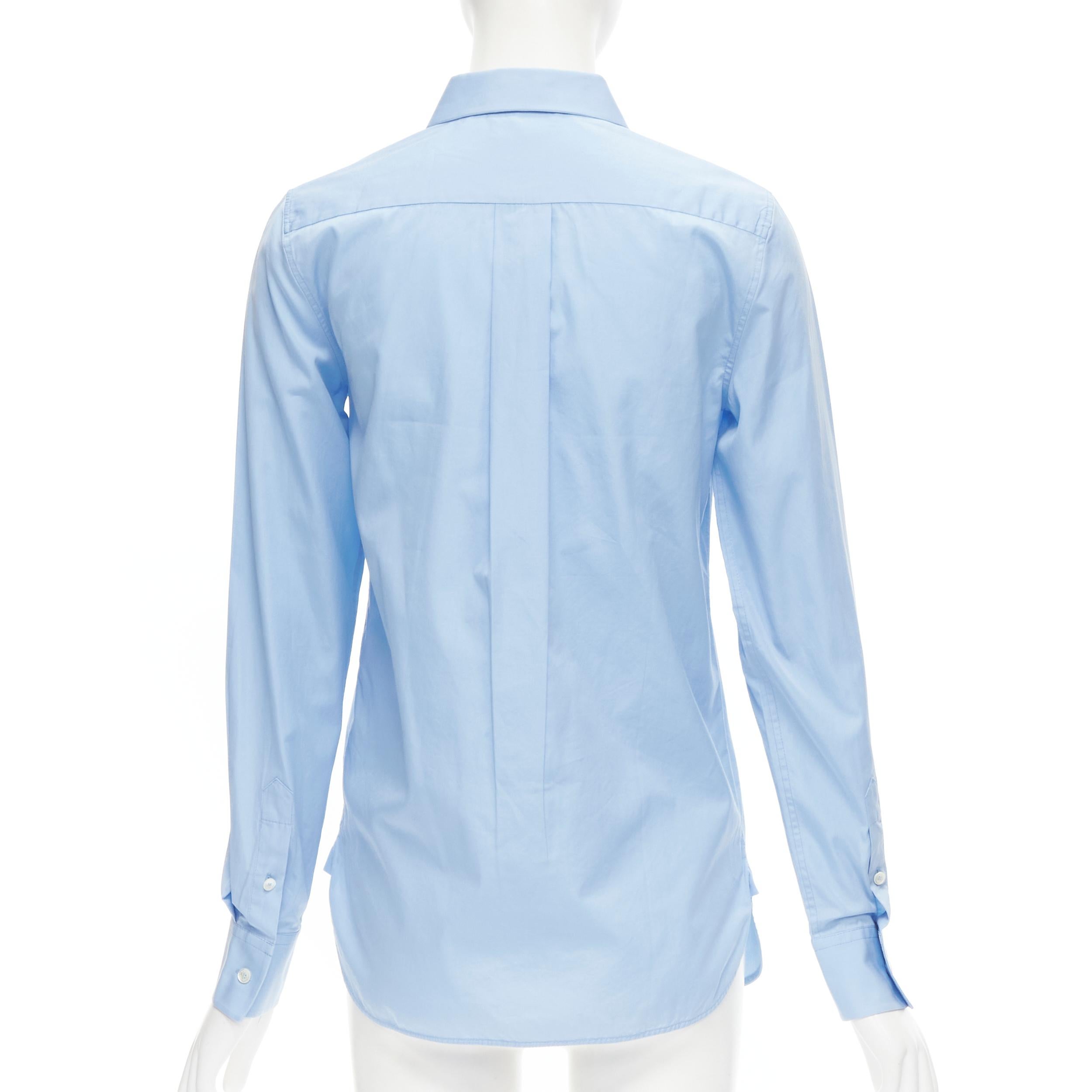 OLD CELINE Phoebe Philo blue red lined collar slim fit shirt FR36 XS In Good Condition In Hong Kong, NT