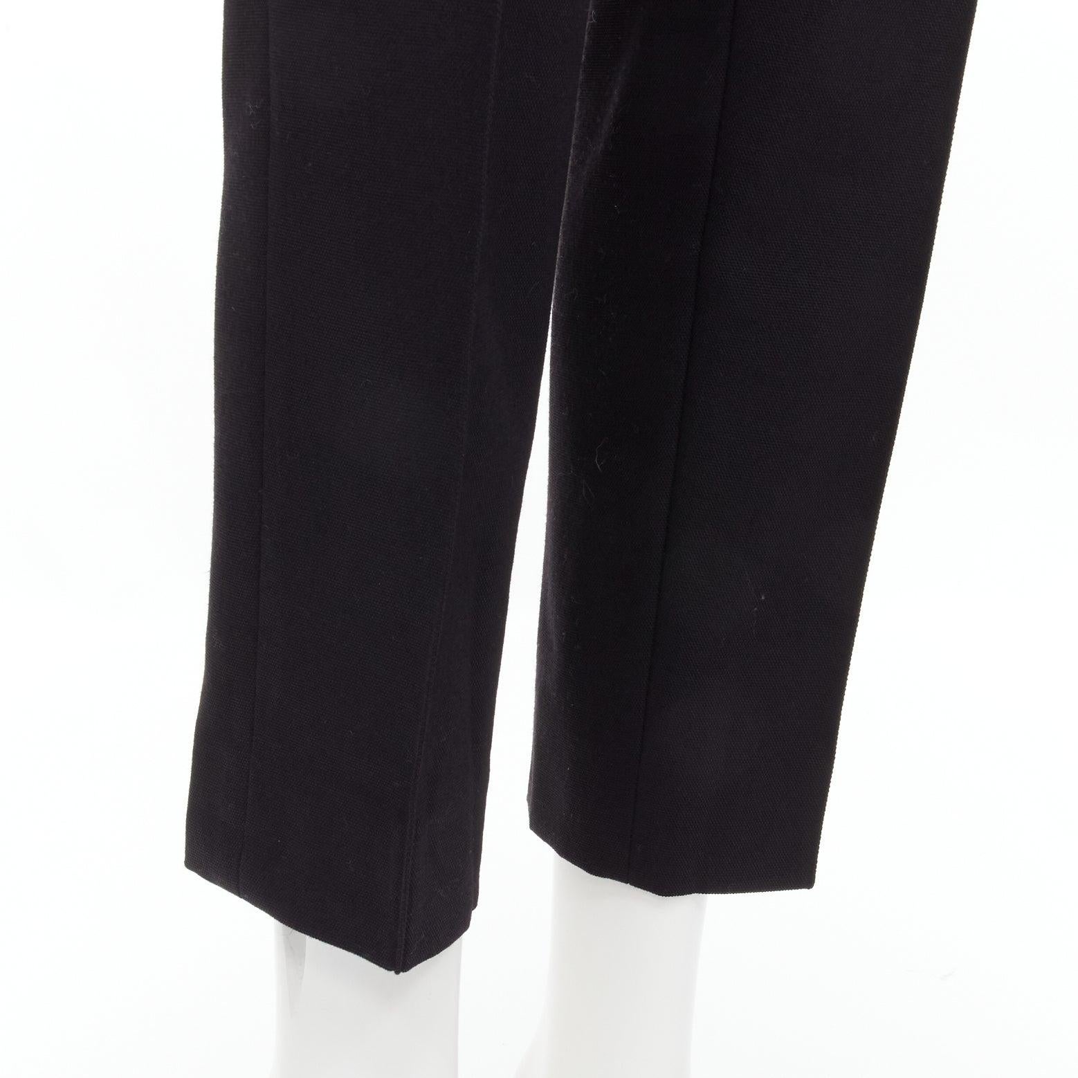OLD CELINE Phoebe Philo blue silk trimmed black wool pleated trousers FR34 XS For Sale 3