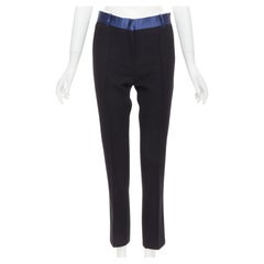 OLD CELINE Phoebe Philo Hose aus schwarzer Wolle mit Paillettenbesatz FR34 XS