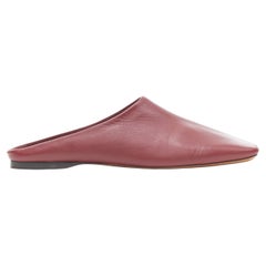 OLD CELINE PHOEBE PHILO Chaussures plates en moccasin à bout carré rouge bordeaux EU37,5