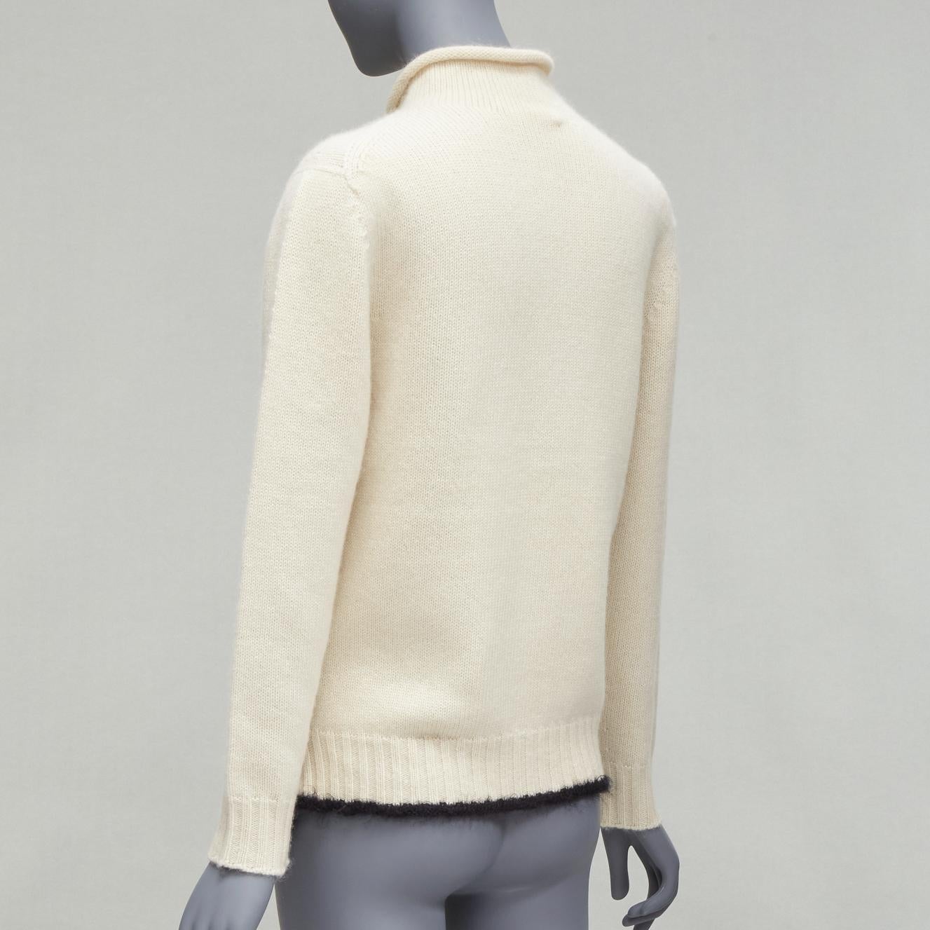 Women's OLD CELINE PHOEBE PHILO cashmere mohair detached cutout turtleneck sweater M For Sale