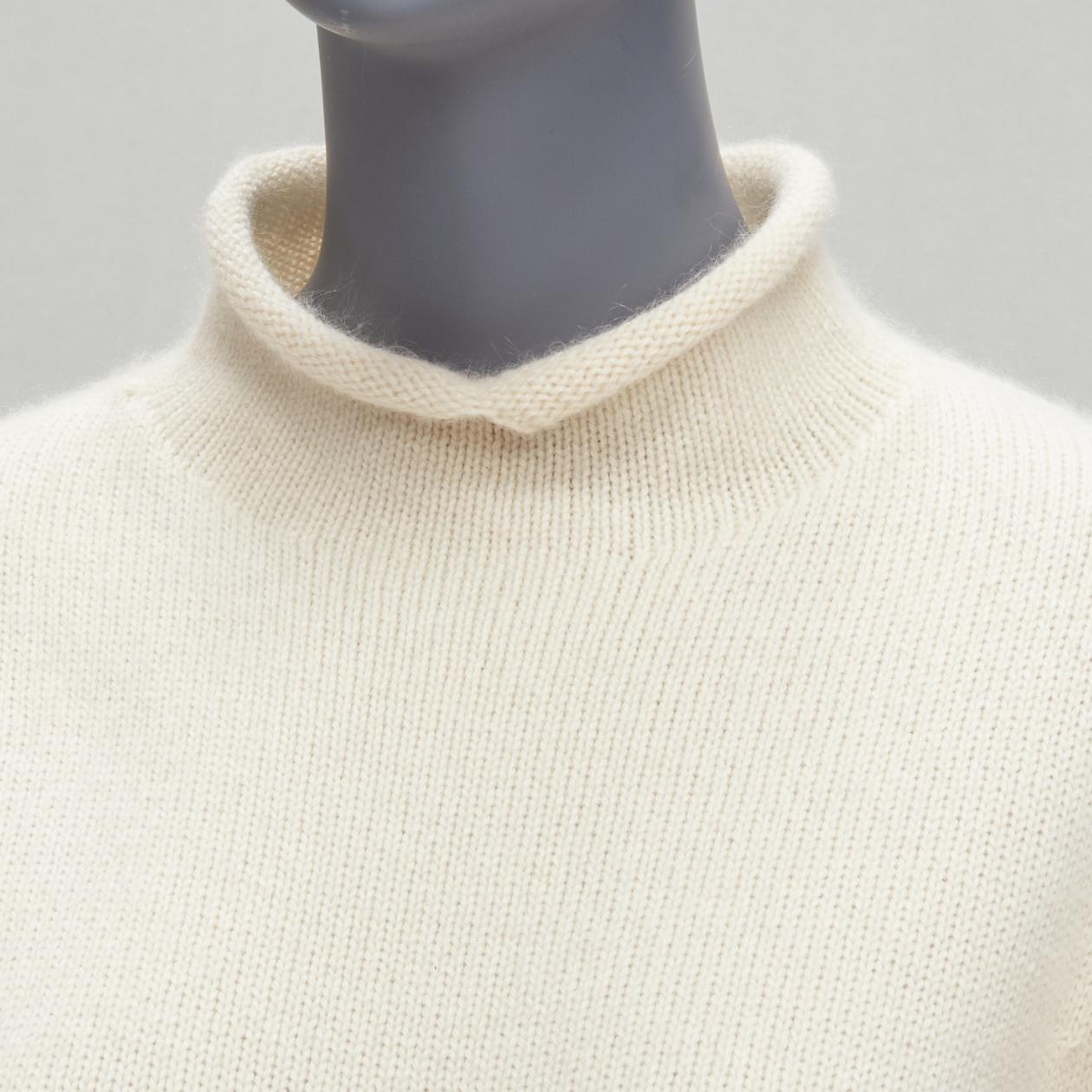 OLD CELINE PHOEBE PHILO cashmere mohair detached cutout turtleneck sweater M For Sale 1