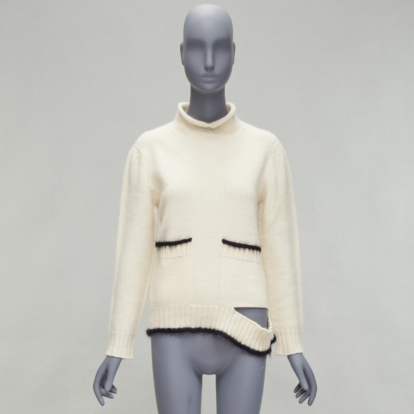 OLD CELINE PHOEBE PHILO cashmere mohair detached cutout turtleneck sweater M For Sale 3