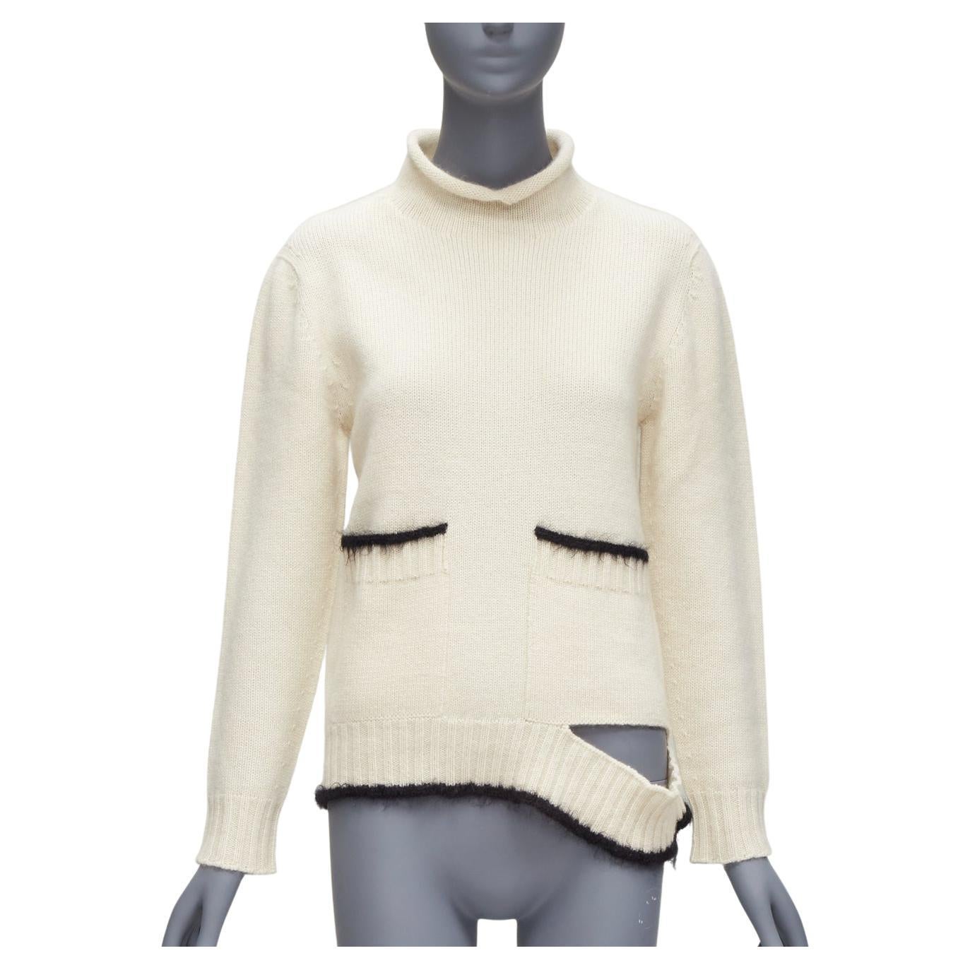 OLD CELINE PHOEBE PHILO cashmere mohair detached cutout turtleneck sweater M For Sale